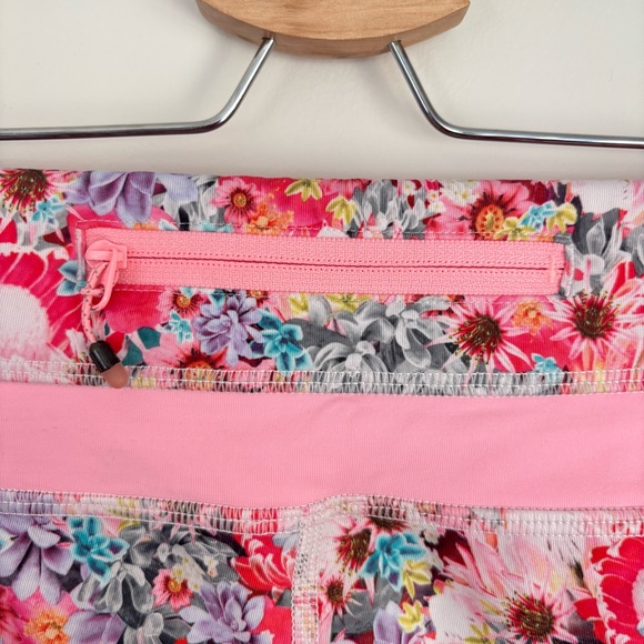 Lululemon Inspire Crop II Leggings Flowabunga Floral Coral Pink 8 - Picture 9 of 10